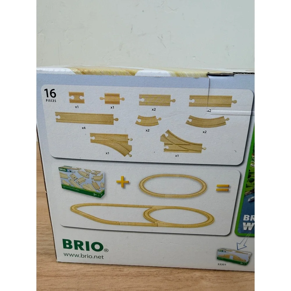 48PCS BRIO LOT World Expansion Pack Intermediate Wooden Train Track Set 33402